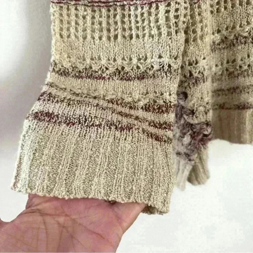 Artesia Sweater Open Knit Purple Beige Side Detail Women’s Sz XL Comfy - Picture 4 of 13